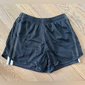 ADIDAS Recycled Open Mesh Shorts. Black/White. Size M (10/12).